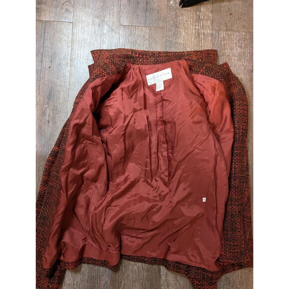 Vintage Silk Tweed Jacket by Doncaster, Rust & Brown Blazer Coat Size 10 - Picture 8 of 10